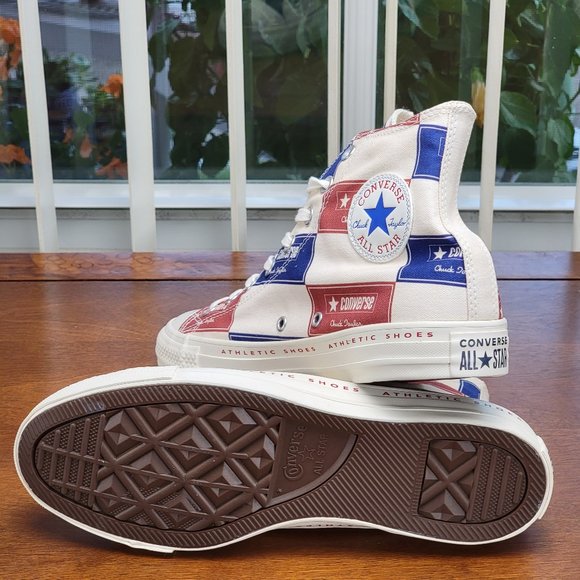 Converse Chuck Taylor All Star Hi Canvas 166500C Egret/Blue/Gym Red Size 7.5 Men - Picture 6 of 11